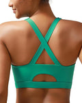 RUNNING GIRL Sports Bra for Women High Support,Molded Cup Strappy Running Sports Bras with Sewn in Pads