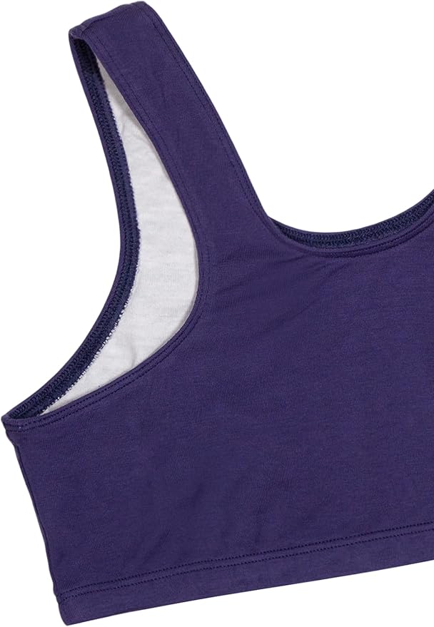 Fruit of the Loom girls Multi Pack Cotton Built -Up Stretch Sports Bra Available in 6 Packs!