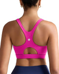 RUNNING GIRL Sports Bras for Women High Support,Racerback High Impact Grey Sports Bra Moulded Cup Workout Bra Push up