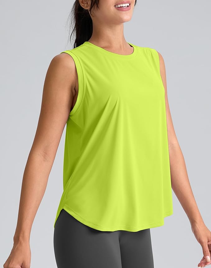SANTINY Women's Sleeveless Workout Tops Breathable Lightweight Active Tennis Yoga Shirts Athletic Running Tank Tops for Women