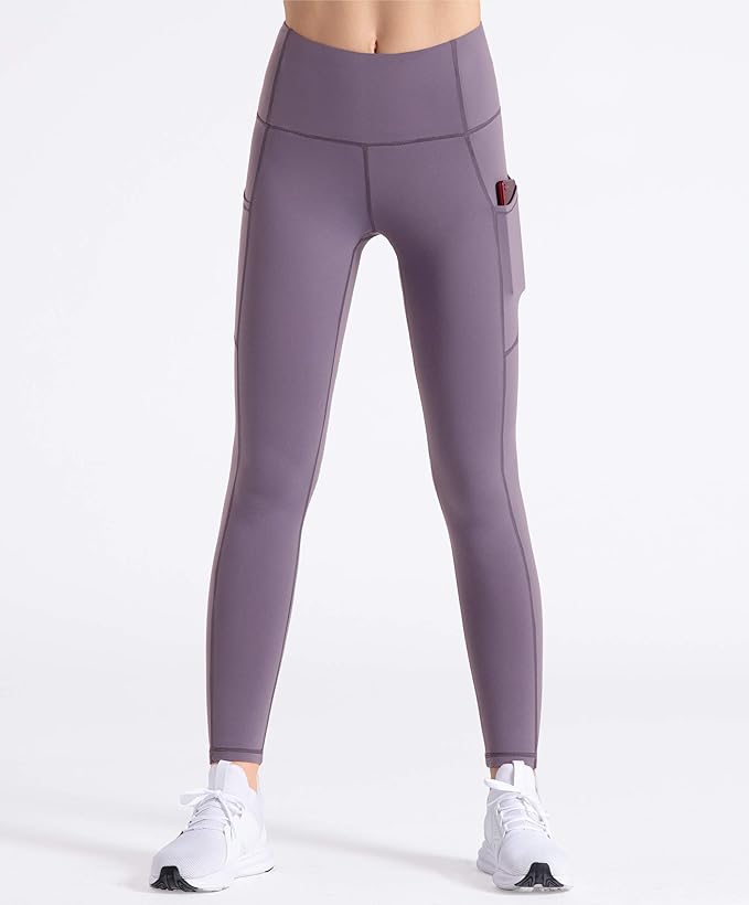 THE GYM PEOPLE Thick High Waist Yoga Pants with Pockets, Tummy Control Workout Running Yoga Leggings for Women