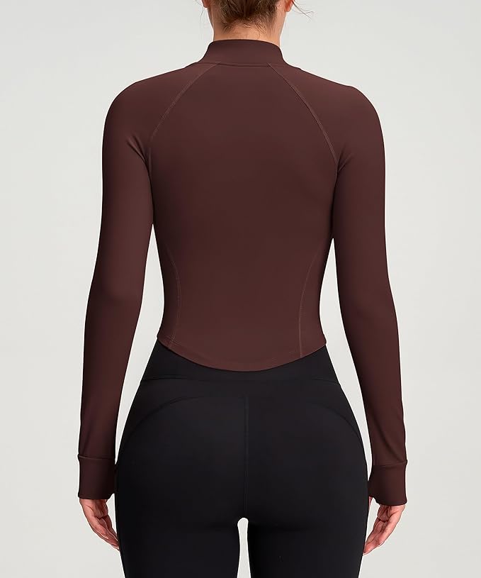 Womens Zip Up Bbl Jacket Lightweight Cropped Athletic Jacket Track Gym Workout Jackets for Running Yoga Hiking