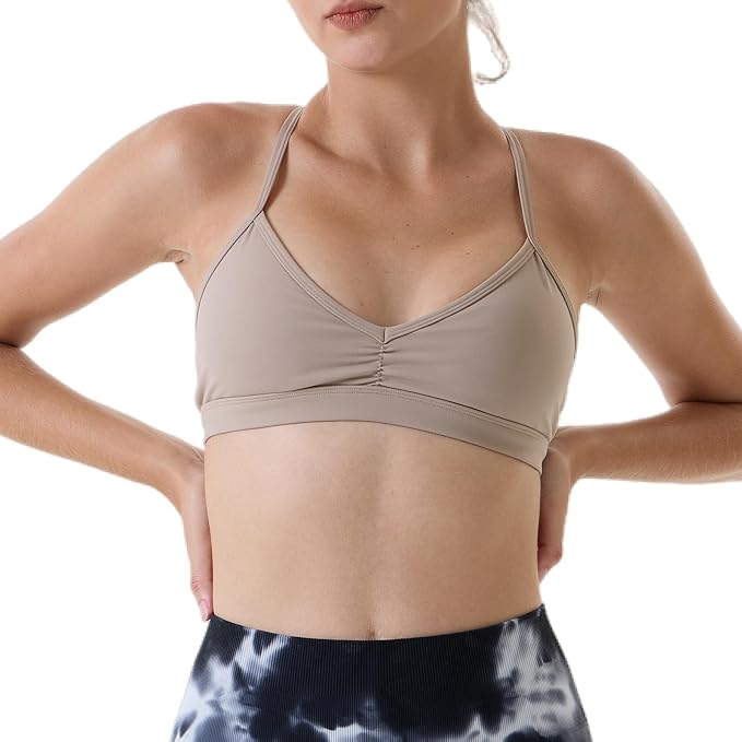 AUROLA Mercury Workout Sports Bras Women Athletic Removable Padded Backless Strapy Minimal Crop Top