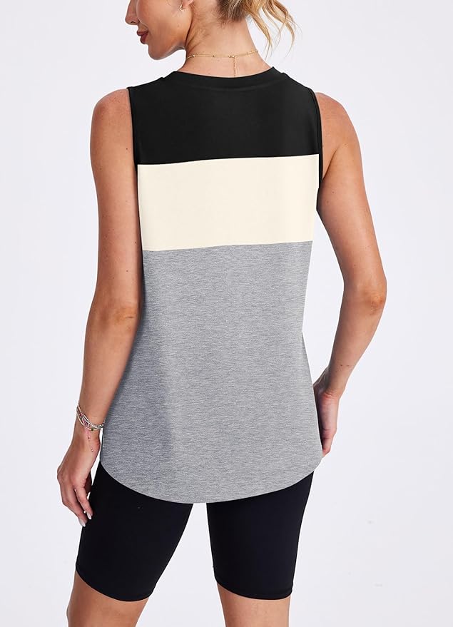 Womens Workout Tank Tops Lightweight Sleeveless Shirts for Women Loose Fit Tops for Athletic Running Tennis Yoga