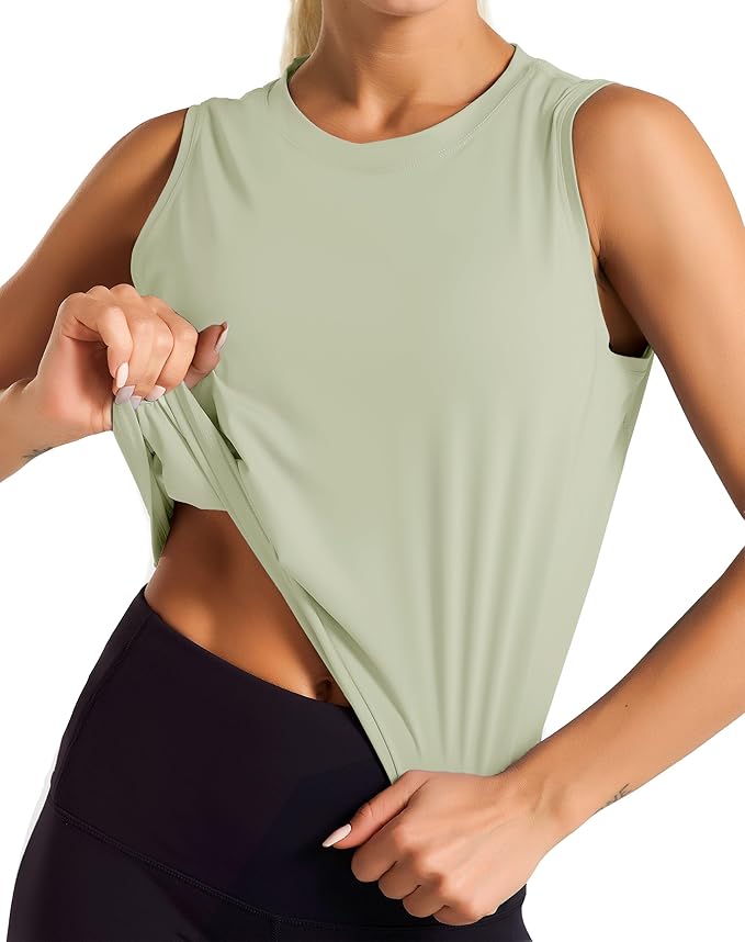 Dragon Fit Womens Ice Silk Workout Tank Tops Sleeveless Cropped Yoga Shirt for Running Gym Summer