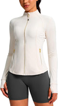 G Gradual Women's Workout Jackets Extended Waist Length Slim Full Zip 4 Pockets Athletic Jacket Spring Running Yoga Clothes