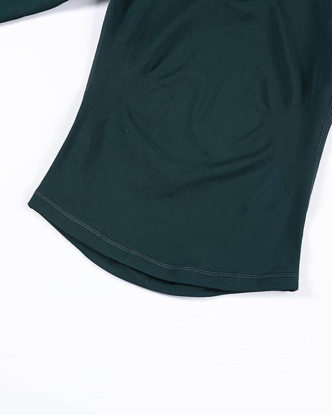 AUROLA Influence Workout Jacket for Women, Half Zip Cropped Slim Fit Long Sleeve Yoga Jackets Athletic Top with Thumb Holes