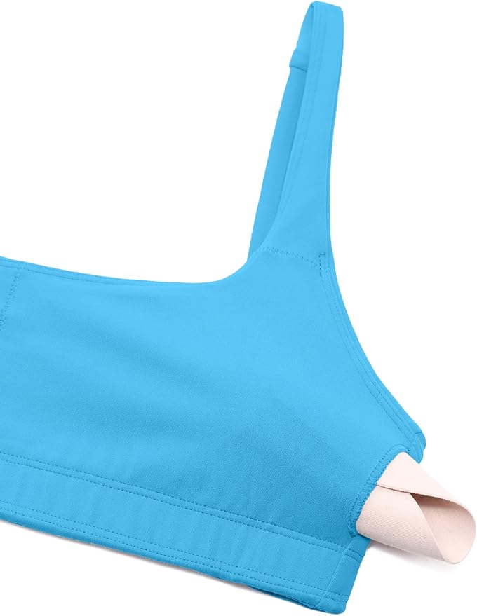 CRZ YOGA Butterluxe Square Neck Spaghetti Strap Sports Bras for Women - Low Coverage Yoga Wireless Padded Cami Crop Top