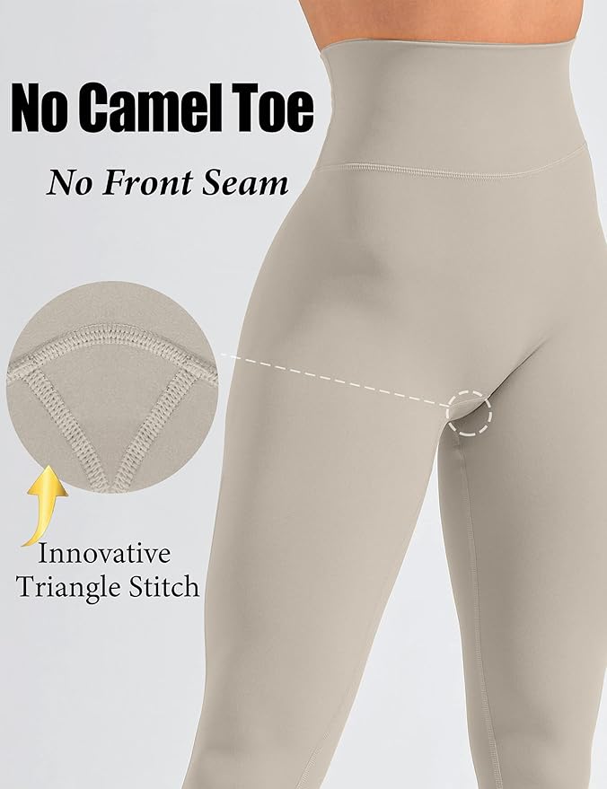 Olmlmt No Front Seam Workout Leggings for Women Tummy Control Butt Lifting Leggings Buttery Soft Gym Yoga Pants