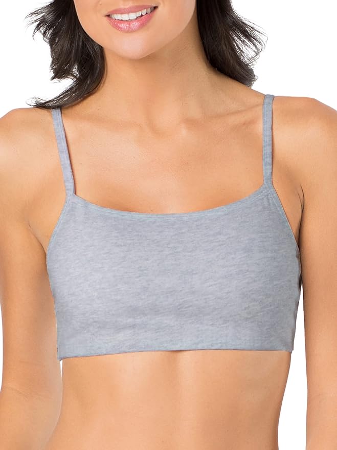 Fruit of the Loom Women's Spaghetti Strap Cotton Sports Bra - All-Day Comfort & Easy Movement