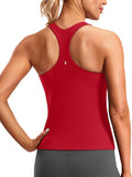 Soothfeel Womens Workout Tank Tops with Built in Bra Racerback Athletic Yoga Top High Neck Sports Gym Sleeveless Shirts