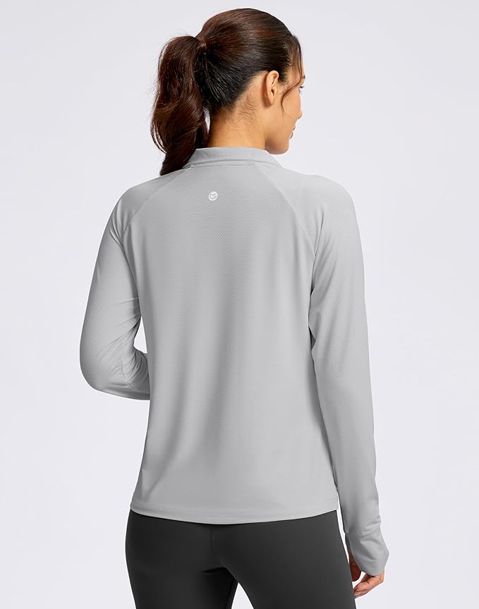 G Gradual Women's Lightweight Athletic Jacket Sun Protection UPF 50+ Zip Up 4 Pockets Long Sleeve Shirts Workout Running