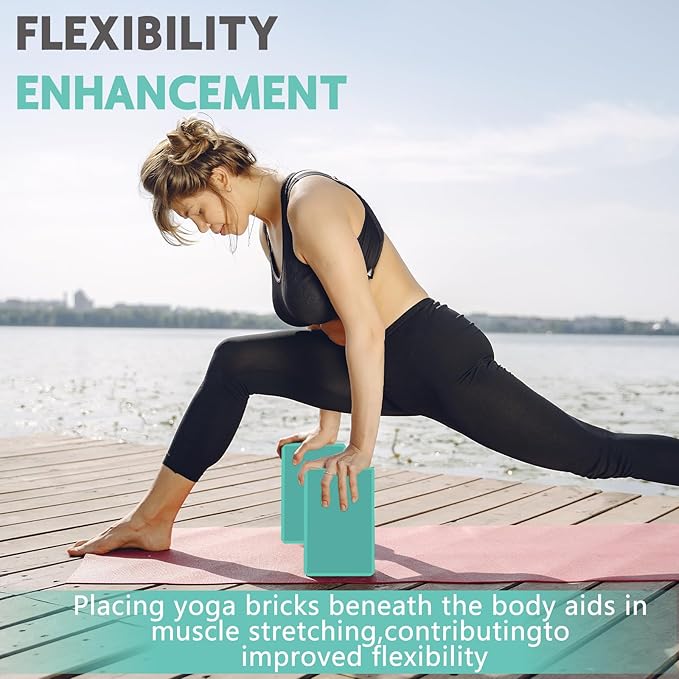 9"x6"x3" Yoga Blocks, Soft Non-Slip Surface Premium Foam Blocks, Supportive, Lightweight, Odor Resistant, Yoga Accessories for Pilates Meditation General Fitness Stretching Toning