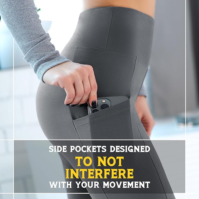 Walifrey Leggings with Pockets for Women, High Waisted Buttery Soft Womens Leggings for Gym Yoga Workout
