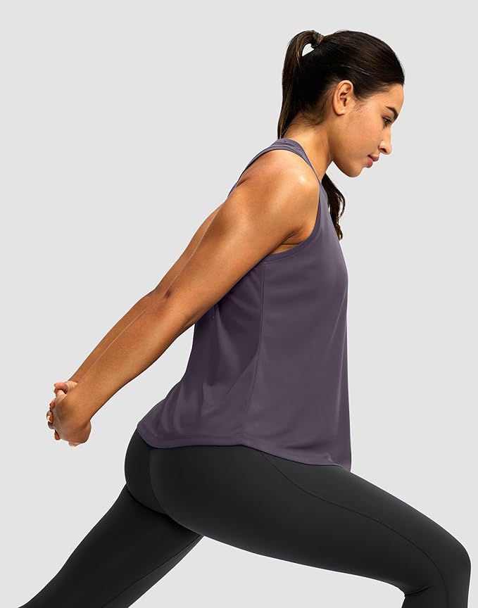 Women's Workout Tops Racerback Athletic Tank Tops Sleeveless Loose Fit Yoga Running Gym Shirts for Women