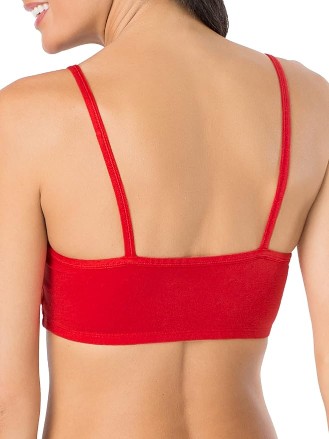 Fruit of the Loom Women's Spaghetti Strap Cotton Sports Bra - All-Day Comfort & Easy Movement