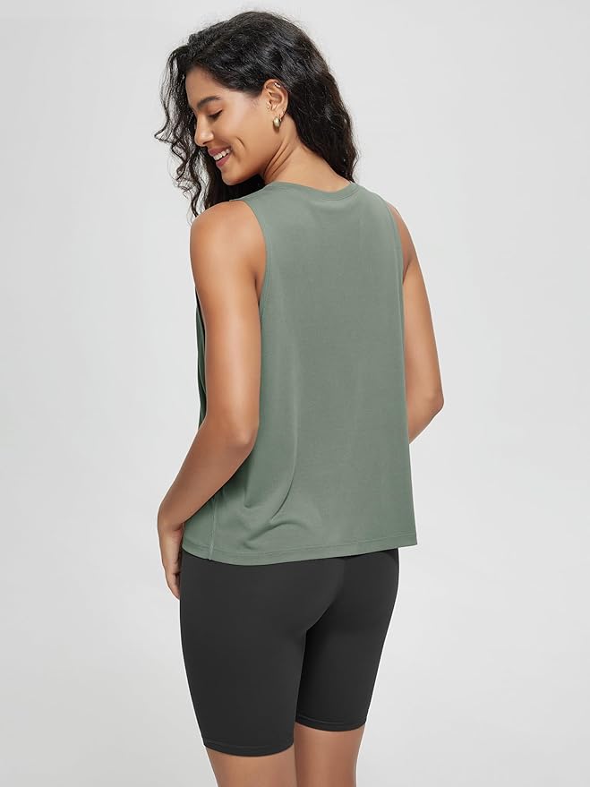 ODODOS 3-Pack Loose Tank Tops for Women Sleeveless Gym Athletic Workout Tops Yoga Shirts