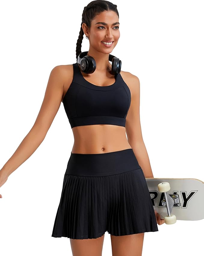 RUNNING GIRL Sports Bra for Women,Adjustable Straps Supportive High Impact Sports Bras for Women with Sewn in Pads