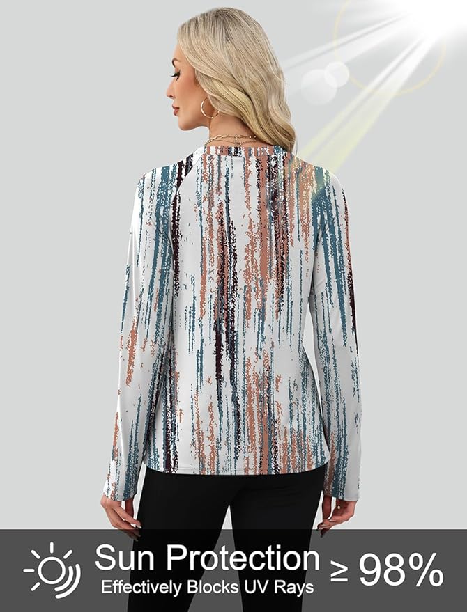 WIHOLL Workout Tops for Women Long Sleeve Sun Shirt UPF 50+ UV Protection Running Hiking Clothes Quick Dry Athletic Tops