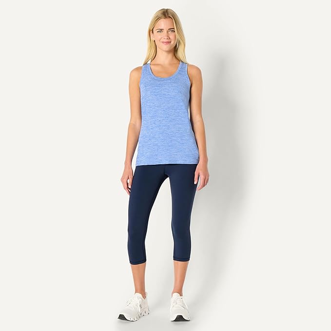 Amazon Essentials Women's Active Quick Dry Tech Stretch Racerback Scoop Neck Tank Top, Multipacks