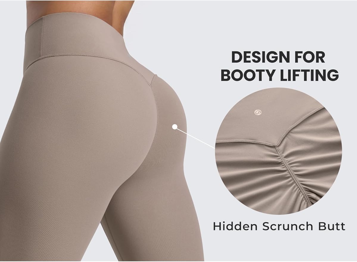 CRZ YOGA Secretsculpt Butterlift Workout Leggings 25" - No Front Seam High Waisted Womens Yoga Pants Booty Scrunch Butt