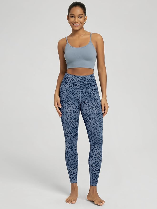 ODODOS Women's High Waisted Yoga Leggings with Pockets, Tummy Control Non See Through Workout Athletic Running Yoga Pants