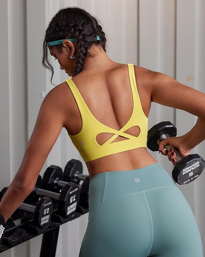 RUNNING GIRL Sports Bra for Women High Support, Molded Cup High Impact Sports Bras with Sewn in Pads Workout Running Bra