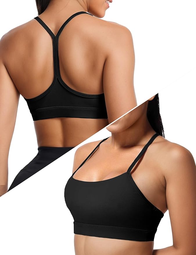 Buauty Sports Bra for Women, Y Back Light Support Workout Bra with Removable Pads for Yoga Pilates Gym