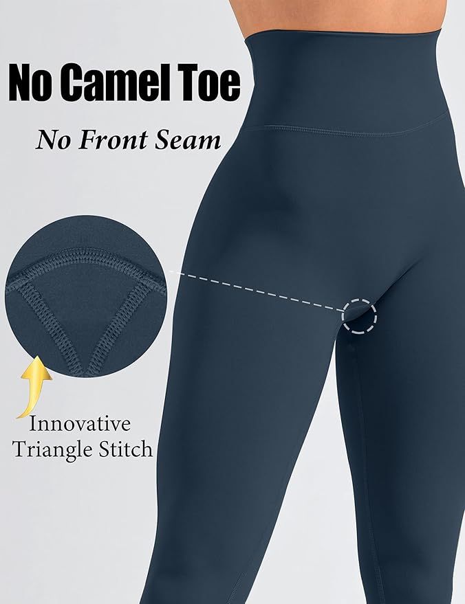 Olmlmt No Front Seam Workout Leggings for Women Tummy Control Butt Lifting Leggings Buttery Soft Gym Yoga Pants