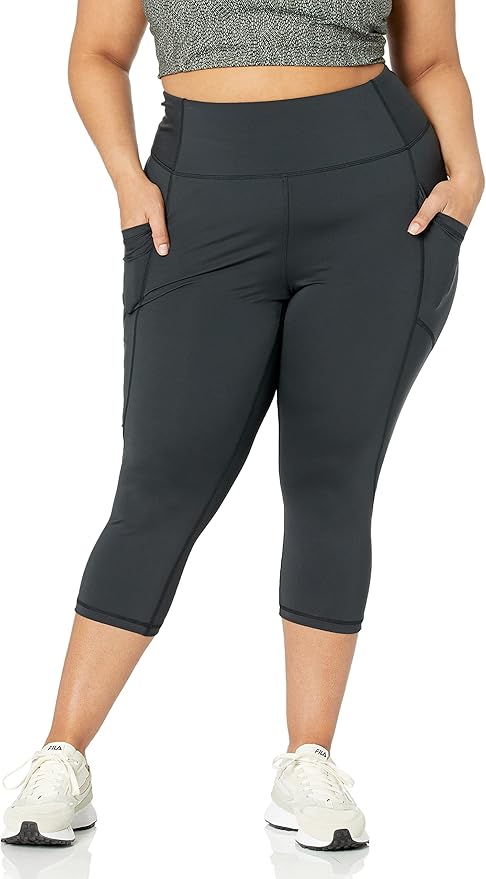 Amazon Essentials Women's High Waisted Active Sculpt Workout Athleisure Capri Leggings with Pockets