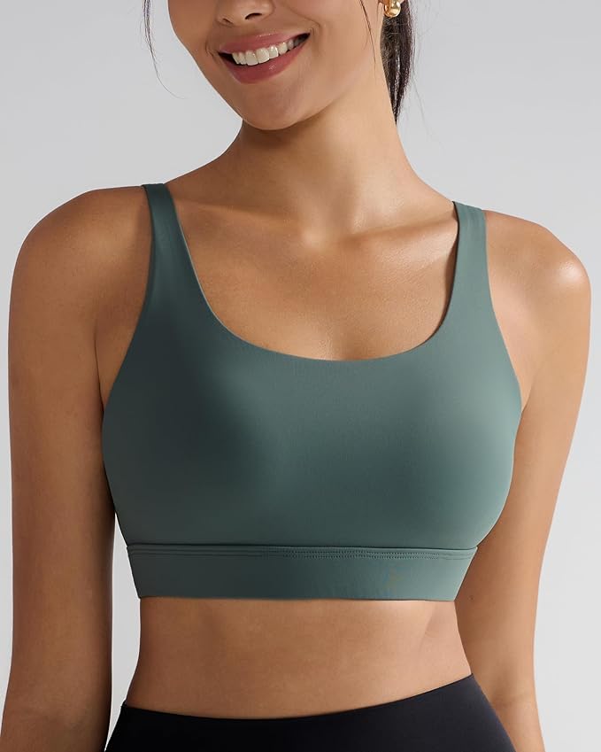 RUNNING GIRL Sports Bra for Women High Support, Molded Cup High Impact Sports Bras with Sewn in Pads Workout Running Bra