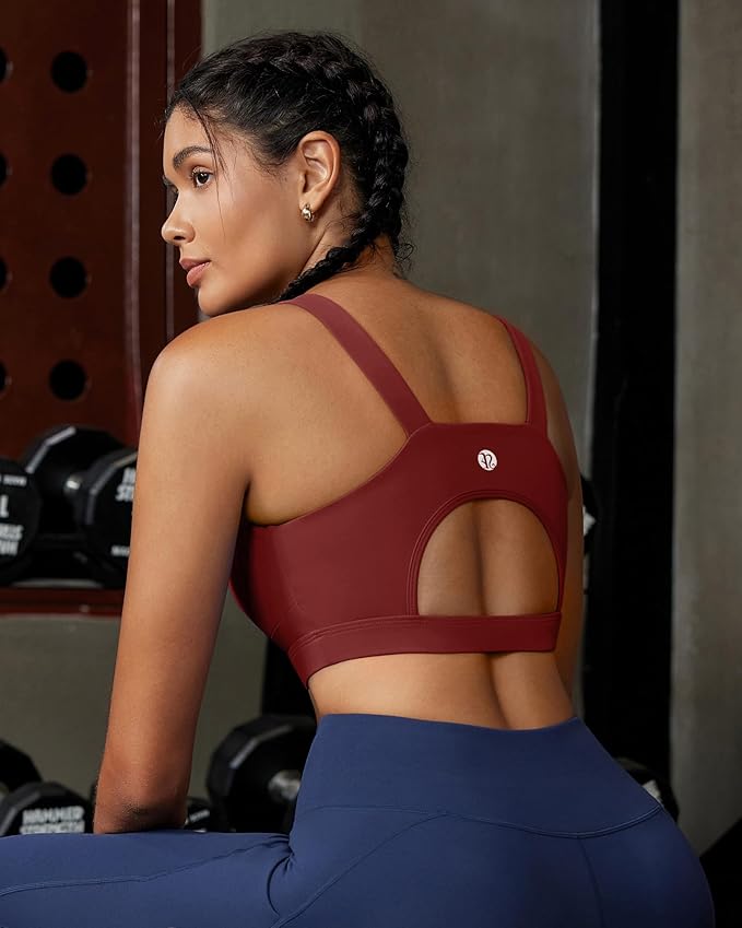 RUNNING GIRL High Impact Sports Bras for Women,Racerback Running Bra Workout Crop Tank Tops Longline Sports Bra Push up
