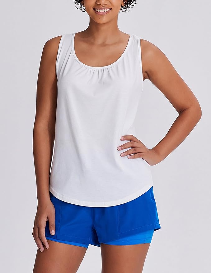 PINSPARK Workout Tops for Women Racerback Tank Tops Sleeveless Athletic Running Shirts Lightweight Yoga Gym Tank,2 Pack S-3XL