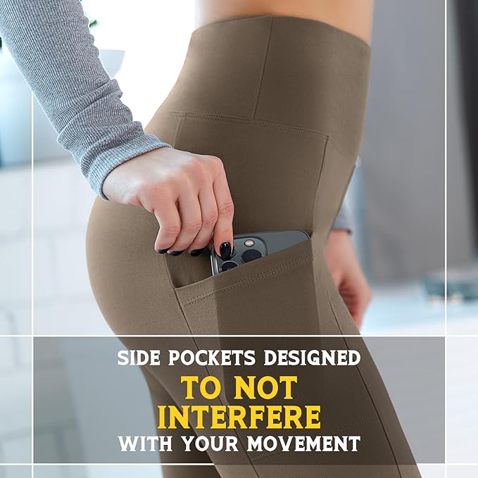 Walifrey Leggings with Pockets for Women, High Waisted Buttery Soft Womens Leggings for Gym Yoga Workout