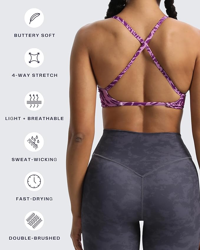 Aoxjox Women's Workout Sports Bras Fitness Metamorph Sienna Twist Bra Yoga Crop Tank