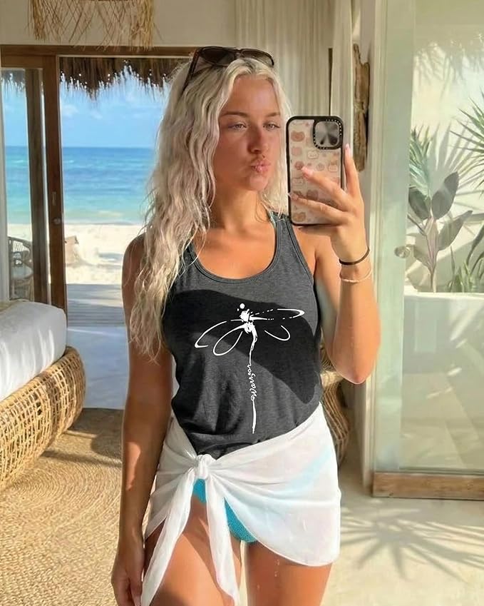 JILUVIN Tank Tops for Women Racerback Summer Sleeveless Casual Graphic Basic Top Shirts 2026