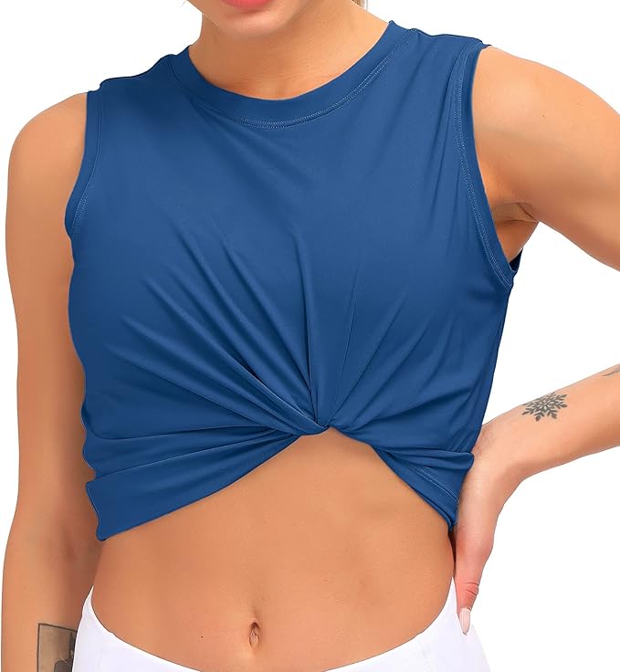 Dragon Fit Womens Ice Silk Workout Tank Tops Sleeveless Cropped Yoga Shirt for Running Gym Summer