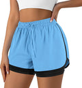 Yevrimow Women's 2 in 1 Running Shorts for Gym Yoga Workout Athletic Shorts High-Waisted Shorts with Liner Pockets