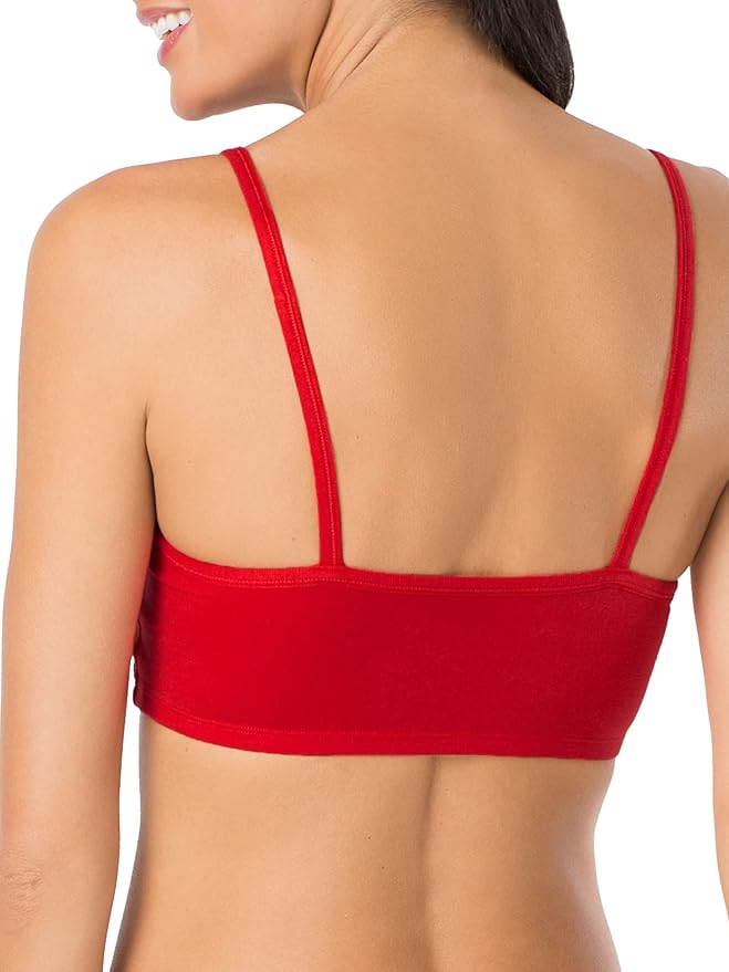 Fruit of the Loom Women's Spaghetti Strap Cotton Sports Bra - All-Day Comfort & Easy Movement