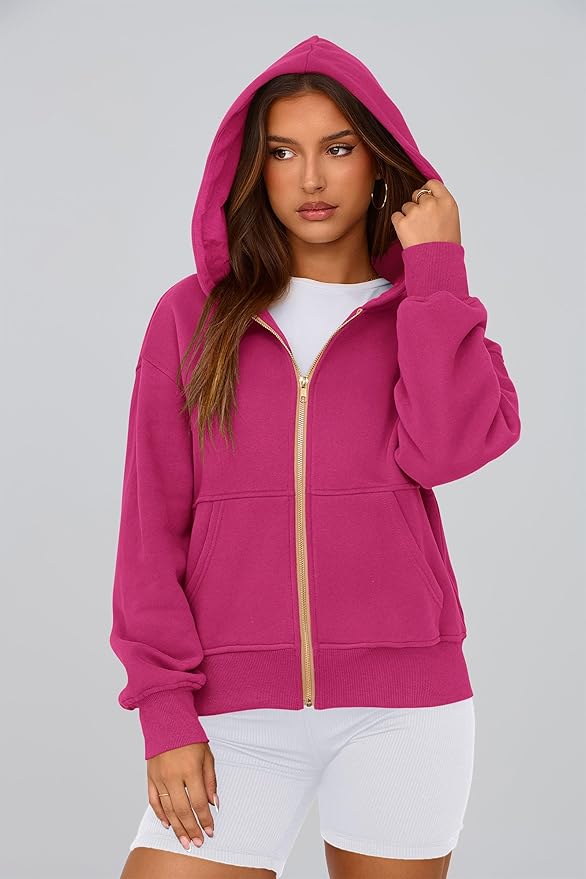 PRETTYGARDEN Hoodies for Women Sweatshirt Zip Up Hoodie Fall Fashion 2026 Trendy Long Sleeve Jackets Winter Clothing Outfits