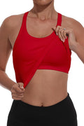 YIOIOIO Women Ribbed Workout Crop Tops with Built in Bra Seamless Yoga Racerback Tank Top Tight Fit