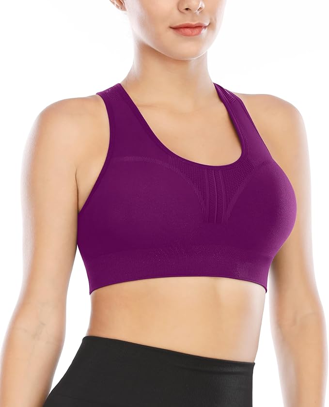 Heathyoga High Impact Sports Bras for Women High Support Padded Sports Bra Pack Racerback Bras for Women Workout Bra Sets