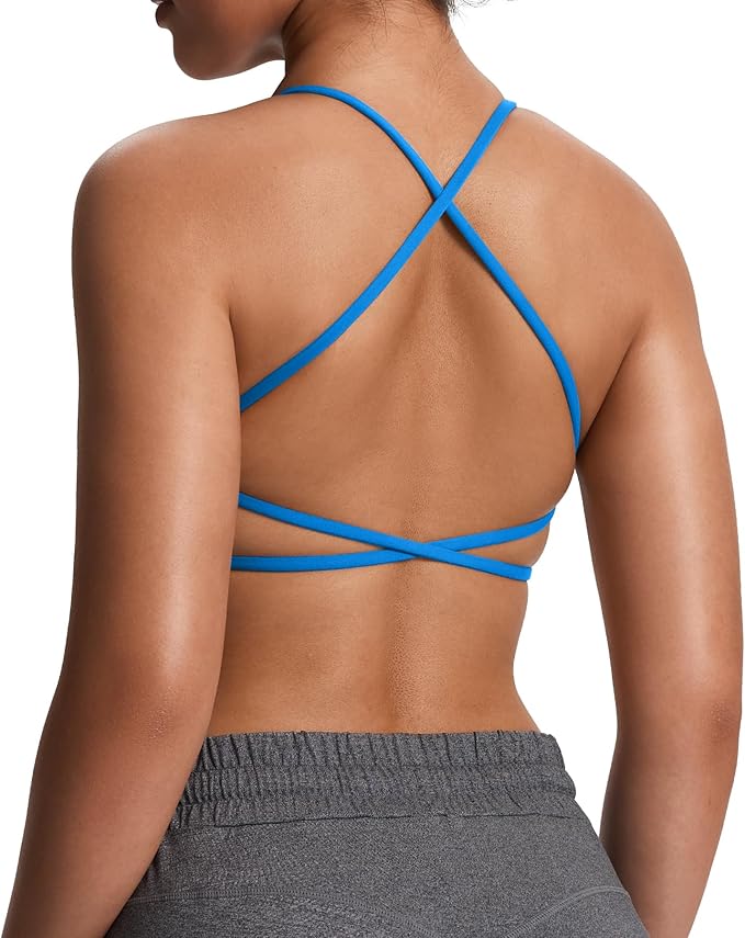 Aoxjox Women's Workout Sports Bras Fitness Trinity Ivy Low Impact Bra Yoga Crop Tank