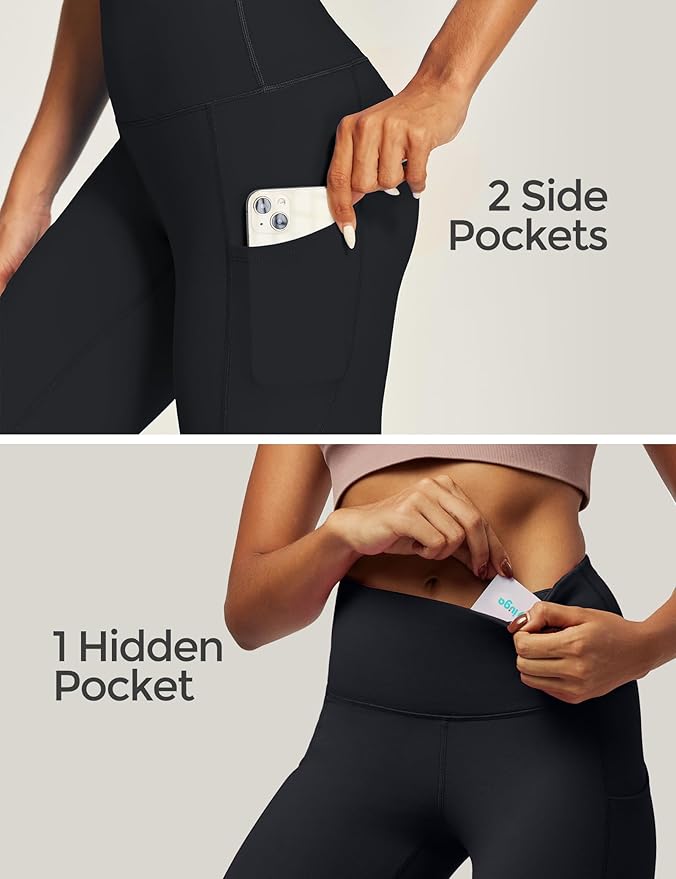 IUGA High Waist Yoga Pants with Pockets, Leggings for Women Tummy Control, Workout Leggings for Women 4 Way Stretch