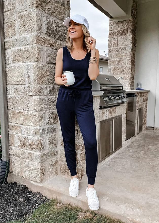 PRETTYGARDEN Women's Two Piece Outfit Sets Casual Summer Sleeveless Matching Lounge Wear Spring Travel Clothes Tracksuit