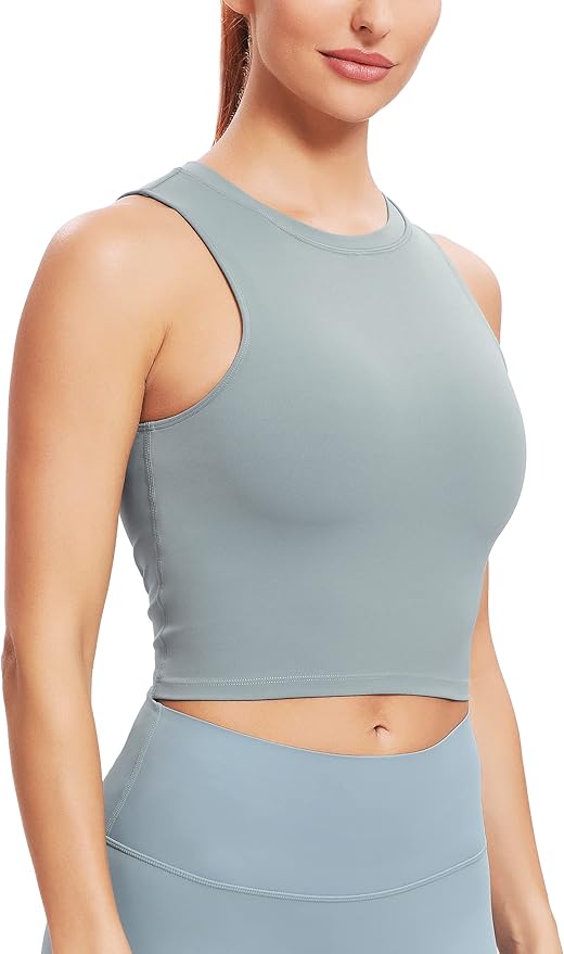 Natural Feelings Nudi Sports Bras for Women Removable Padded Yoga Tank Tops Sleeveless Fitness Workout Crop Tops