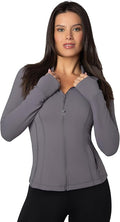 90 Degree By Reflex Full Zip Running Track Jacket Lightweight Athletic Slim Fit Jacket with Thumbholes
