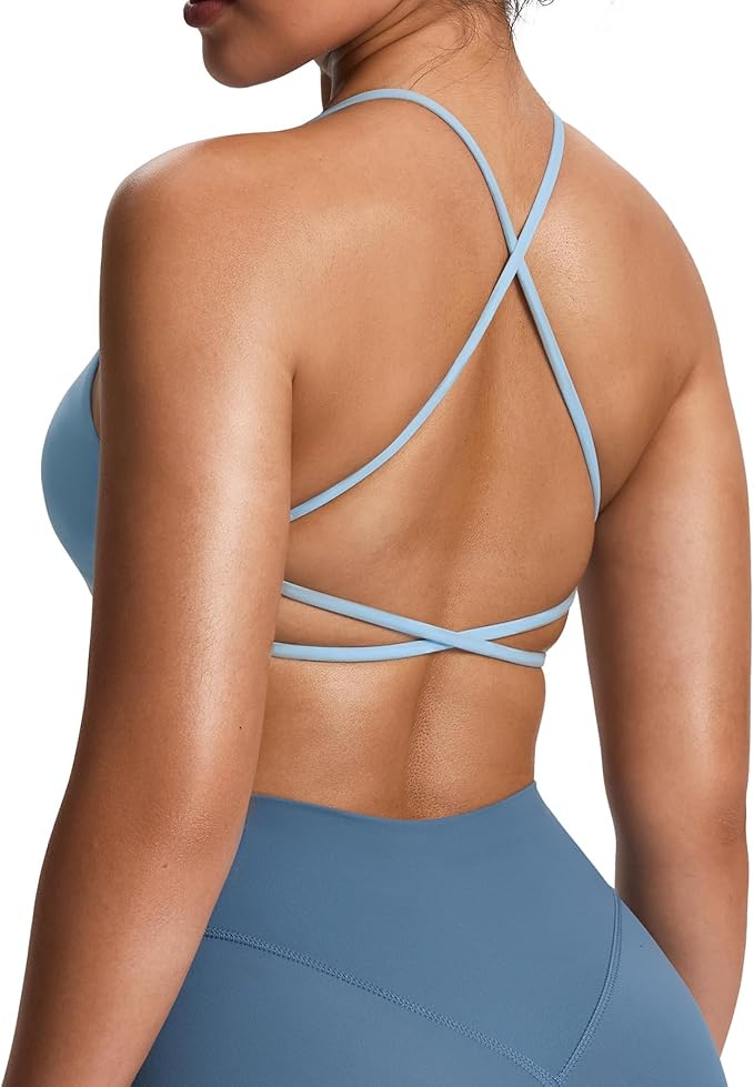 Aoxjox Women's Workout Sports Bras Fitness Trinity Ivy Low Impact Bra Yoga Crop Tank