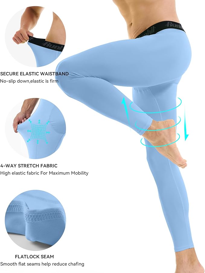 Runhit Men’s Compression Pants Running Tights Workout Leggings Athletic Base Layer Pants for Sports Yoga Basketball