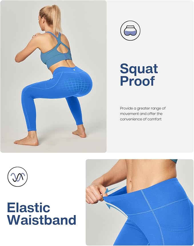 Heathyoga Leggings with Pockets for Women Tummy Control High Waisted Yoga Pants Women Compression Workout Leggings